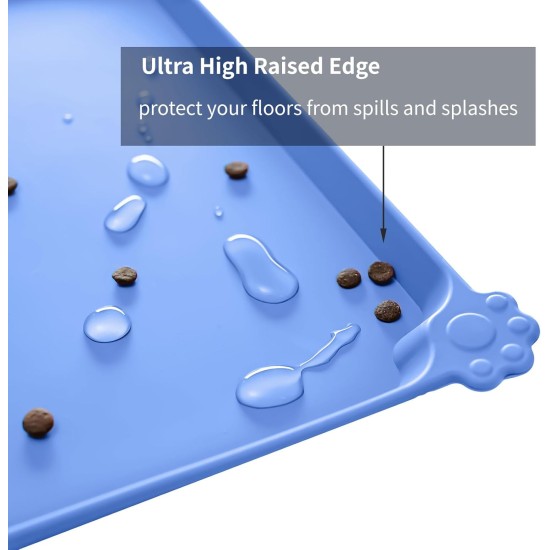 Reopet Silicone Pet Feeding Mats, Waterproof Dog and Cat Place Mats with Raised Edges, Dog and Cat Bowl Mats, Choice of Sizes Reopet Silicone Pet Feeding Mats, Waterproof Dog and Cat Place Mats with Raised Edges, Dog and Cat Bowl Mats, Choice of Sizes
