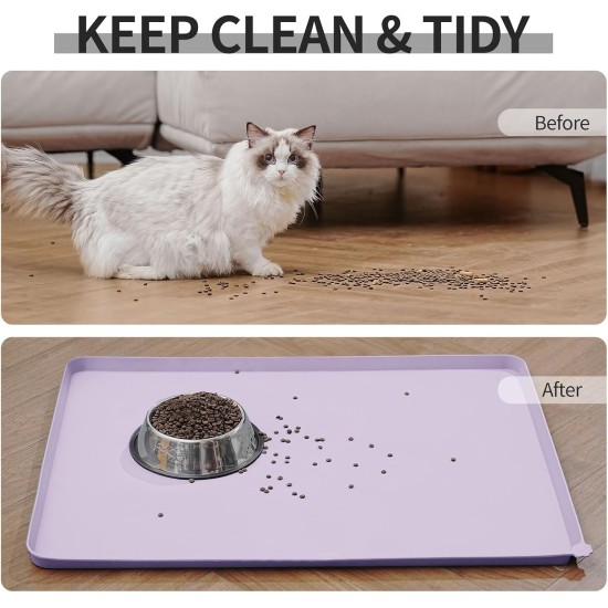 Reopet Silicone Pet Feeding Mats, Waterproof Dog and Cat Place Mats with Raised Edges, Dog and Cat Bowl Mats, Choice of Sizes Reopet Silicone Pet Feeding Mats, Waterproof Dog and Cat Place Mats with Raised Edges, Dog and Cat Bowl Mats, Choice of Sizes
