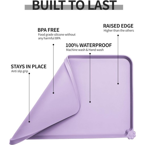 Reopet Silicone Pet Feeding Mats, Waterproof Dog and Cat Place Mats with Raised Edges, Dog and Cat Bowl Mats, Choice of Sizes Reopet Silicone Pet Feeding Mats, Waterproof Dog and Cat Place Mats with Raised Edges, Dog and Cat Bowl Mats, Choice of Sizes