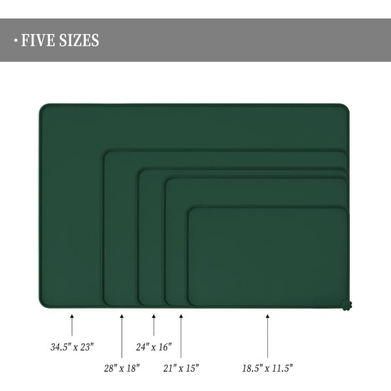 Reopet Silicone Pet Feeding Mats, Waterproof Dog and Cat Place Mats with Raised Edges, Dog and Cat Bowl Mats, Choice of Sizes Reopet Silicone Pet Feeding Mats, Waterproof Dog and Cat Place Mats with Raised Edges, Dog and Cat Bowl Mats, Choice of Sizes