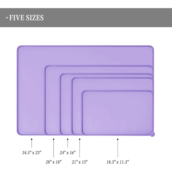 Reopet Silicone Pet Feeding Mats, Waterproof Dog and Cat Place Mats with Raised Edges, Dog and Cat Bowl Mats, Choice of Sizes Reopet Silicone Pet Feeding Mats, Waterproof Dog and Cat Place Mats with Raised Edges, Dog and Cat Bowl Mats, Choice of Sizes