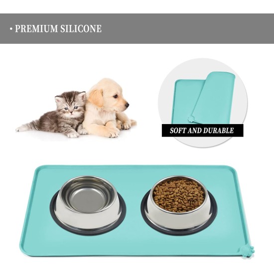 Reopet Silicone Pet Feeding Mats, Waterproof Dog and Cat Place Mats with Raised Edges, Dog and Cat Bowl Mats, Choice of Sizes Reopet Silicone Pet Feeding Mats, Waterproof Dog and Cat Place Mats with Raised Edges, Dog and Cat Bowl Mats, Choice of Sizes