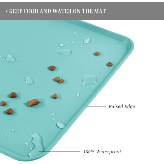 Reopet Silicone Pet Feeding Mats, Waterproof Dog and Cat Place Mats with Raised Edges, Dog and Cat Bowl Mats, Choice of Sizes Reopet Silicone Pet Feeding Mats, Waterproof Dog and Cat Place Mats with Raised Edges, Dog and Cat Bowl Mats, Choice of Sizes