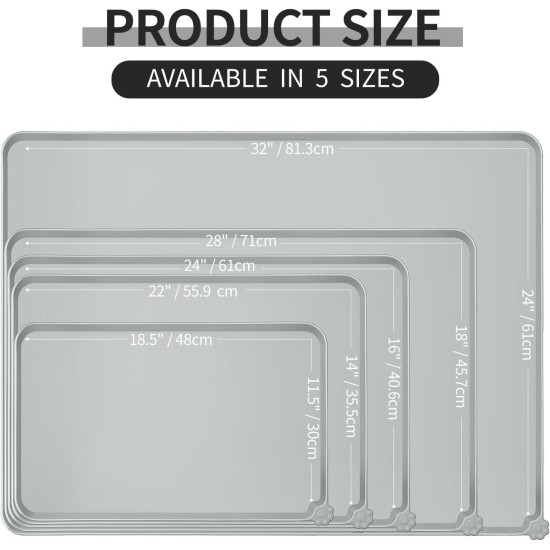 Reopet Silicone Pet Feeding Mats, Waterproof Dog and Cat Place Mats with Raised Edges, Dog and Cat Bowl Mats, Choice of Sizes Reopet Silicone Pet Feeding Mats, Waterproof Dog and Cat Place Mats with Raised Edges, Dog and Cat Bowl Mats, Choice of Sizes