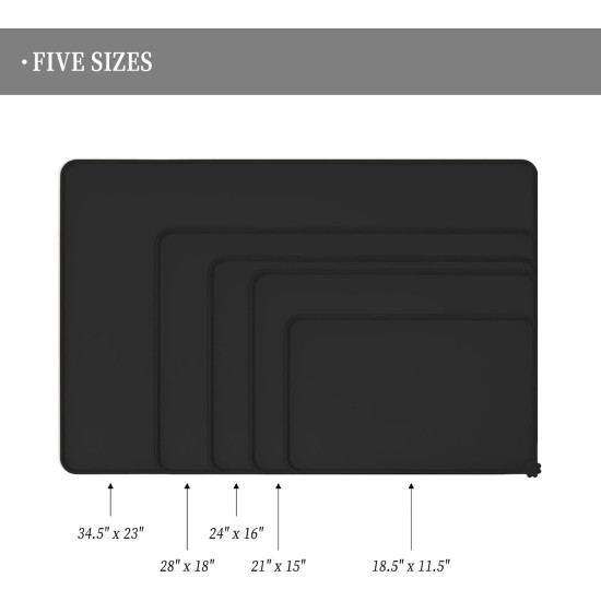 Reopet Silicone Pet Feeding Mats, Waterproof Dog and Cat Place Mats with Raised Edges, Dog and Cat Bowl Mats, Choice of Sizes Reopet Silicone Pet Feeding Mats, Waterproof Dog and Cat Place Mats with Raised Edges, Dog and Cat Bowl Mats, Choice of Sizes