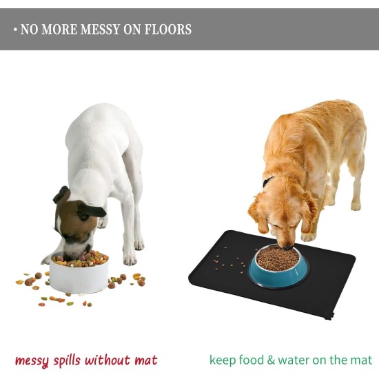 Reopet Silicone Pet Feeding Mats, Waterproof Dog and Cat Place Mats with Raised Edges, Dog and Cat Bowl Mats, Choice of Sizes Reopet Silicone Pet Feeding Mats, Waterproof Dog and Cat Place Mats with Raised Edges, Dog and Cat Bowl Mats, Choice of Sizes