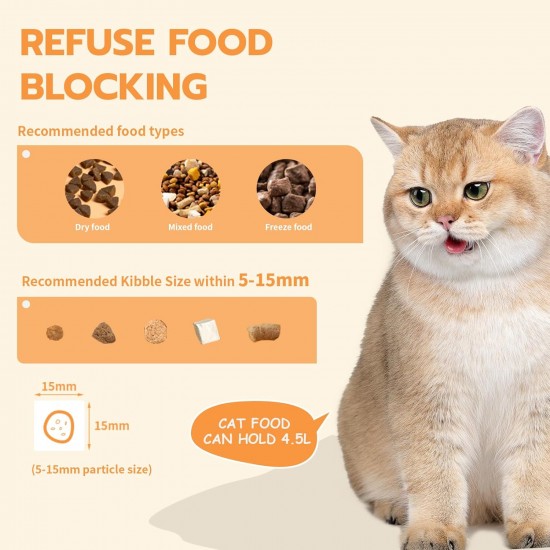 Romiromi Automatic Cat Feeder, 2.4G & 5G WiFi, 4.5L, 1-10 Meals/Day, 1-15 Day, Automatic Feeder with Stainless Steel Bowl, Automatic Cat Feeder Romiromi Automatic Cat Feeder, 2.4G & 5G WiFi, 4.5L, 1-10 Meals/Day, 1-15 Day, Automatic Feeder with Stainless Steel Bowl, Automatic Cat Feeder