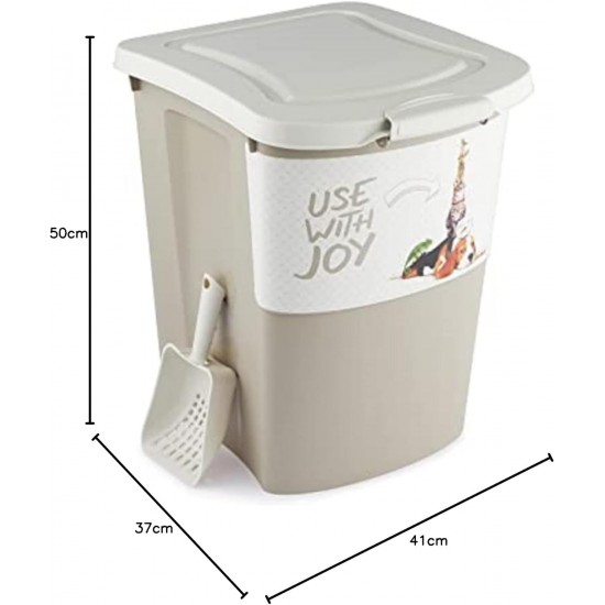 Rotho Archie Pet Food Container 38 L with Lid, Plastic (PP) BPA-Free, Multicoloured, 38 L (41.0 x 37.0 x 50.0 cm) Rotho Archie Pet Food Container 38 L with Lid, Plastic (PP) BPA-Free, Multicoloured, 38 L (41.0 x 37.0 x 50.0 cm)