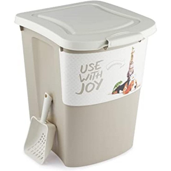Rotho Archie Pet Food Container 38 L with Lid, Plastic (PP) BPA-Free, Multicoloured, 38 L (41.0 x 37.0 x 50.0 cm) Rotho Archie Pet Food Container 38 L with Lid, Plastic (PP) BPA-Free, Multicoloured, 38 L (41.0 x 37.0 x 50.0 cm)