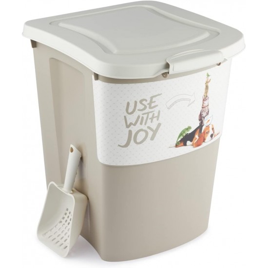 Rotho Archie Pet Food Container 38 L with Lid, Plastic (PP) BPA-Free, Multicoloured, 38 L (41.0 x 37.0 x 50.0 cm) Rotho Archie Pet Food Container 38 L with Lid, Plastic (PP) BPA-Free, Multicoloured, 38 L (41.0 x 37.0 x 50.0 cm)