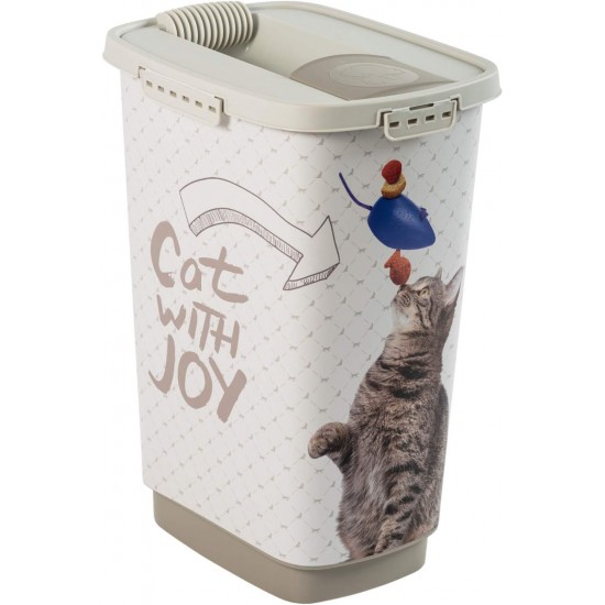Rotho plastic pet food storage box (PP) with cat design - Cody dry food., medium Rotho plastic pet food storage box (PP) with cat design - Cody dry food., medium