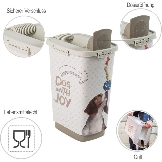 Rotho plastic pet food storage box (PP) with cat design - Cody dry food., medium Rotho plastic pet food storage box (PP) with cat design - Cody dry food., medium