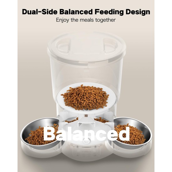 SURDY 3L Automatic Cat Feeder 2 Bowls, 2.4G/5G WiFi Smart Cat Food Automatic with App Control, Feeder for Cats/Dogs, Timed Pet Feeder Programmable 1-10 Meals, 10s Meal Call SURDY 3L Automatic Cat Feeder 2 Bowls, 2.4G/5G WiFi Smart Cat Food Automatic with App Control, Feeder for Cats/Dogs, Timed Pet Feeder Programmable 1-10 Meals, 10s Meal Call