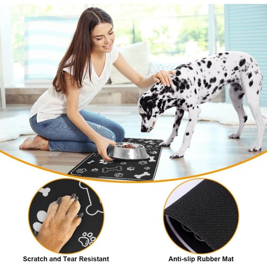 Sicherheit Katzen Napfunterlage 50X30 cm, Wasserdicht Matte Hundenapf, rutschfeste Futternapf Unterlage, Saugfähige Schnelltrocknend Futtermatte Hund für Regenmatten, Spielmatten, Badematten Sicherheit Katzen Napfunterlage 50X30 cm, Wasserdicht Matte Hundenapf, rutschfeste Futternapf Unterlage, Saugfähige Schnelltrocknend Futtermatte Hund für Regenmatten, Spielmatten, Badematten
