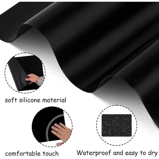 Silicone Mat 30 x 40 cm, Black Silicone Mat, Table Mat, Heat Resistant, Craft Mat, Smooth, Bowl Mat, Dogs, Cats, Non-Stick Waterproof with Storage Bag for Crafts, Place Mat Silicone Mat 30 x 40 cm, Black Silicone Mat, Table Mat, Heat Resistant, Craft Mat, Smooth, Bowl Mat, Dogs, Cats, Non-Stick Waterproof with Storage Bag for Crafts, Place Mat