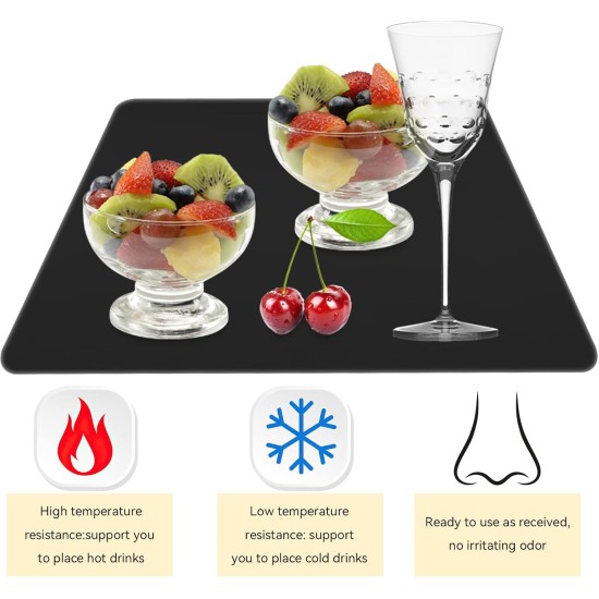 Silicone Mat 30 x 40 cm, Black Silicone Mat, Table Mat, Heat Resistant, Craft Mat, Smooth, Bowl Mat, Dogs, Cats, Non-Stick Waterproof with Storage Bag for Crafts, Place Mat Silicone Mat 30 x 40 cm, Black Silicone Mat, Table Mat, Heat Resistant, Craft Mat, Smooth, Bowl Mat, Dogs, Cats, Non-Stick Waterproof with Storage Bag for Crafts, Place Mat