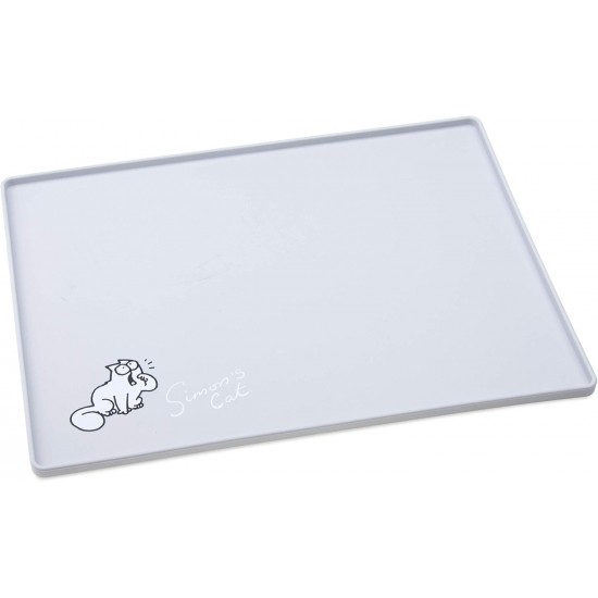 Simon's 522106 Cat Bowl Mat Length 40 cm Width 30 cm Height 1 cm Light Grey Simon's 522106 Cat Bowl Mat Length 40 cm Width 30 cm Height 1 cm Light Grey