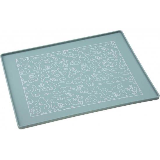 Simon's 522106 Cat Bowl Mat Length 40 cm Width 30 cm Height 1 cm Light Grey Simon's 522106 Cat Bowl Mat Length 40 cm Width 30 cm Height 1 cm Light Grey
