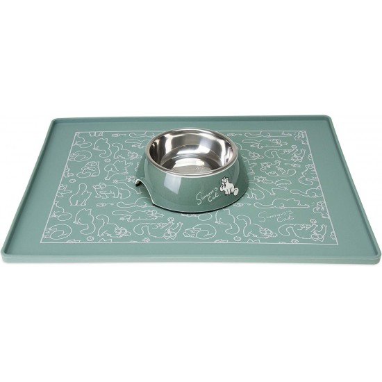 Simon's 522106 Cat Bowl Mat Length 40 cm Width 30 cm Height 1 cm Light Grey Simon's 522106 Cat Bowl Mat Length 40 cm Width 30 cm Height 1 cm Light Grey