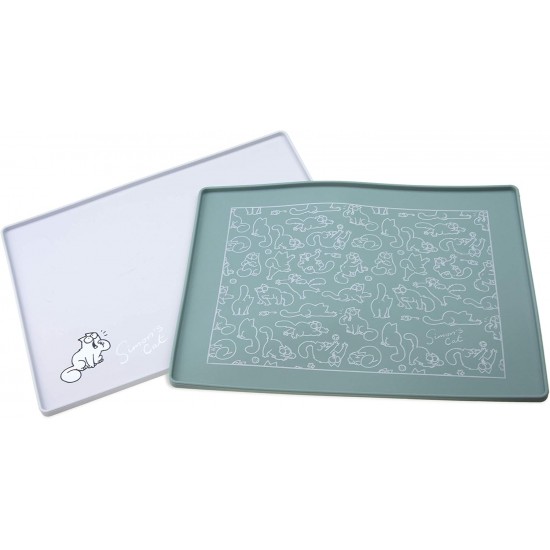 Simon's 522106 Cat Bowl Mat Length 40 cm Width 30 cm Height 1 cm Light Grey Simon's 522106 Cat Bowl Mat Length 40 cm Width 30 cm Height 1 cm Light Grey