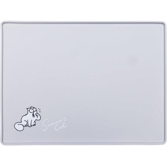 Simon's 522106 Cat Bowl Mat Length 40 cm Width 30 cm Height 1 cm Light Grey Simon's 522106 Cat Bowl Mat Length 40 cm Width 30 cm Height 1 cm Light Grey