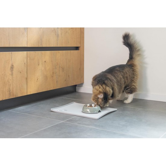 Simon's 522106 Cat Bowl Mat Length 40 cm Width 30 cm Height 1 cm Light Grey Simon's 522106 Cat Bowl Mat Length 40 cm Width 30 cm Height 1 cm Light Grey