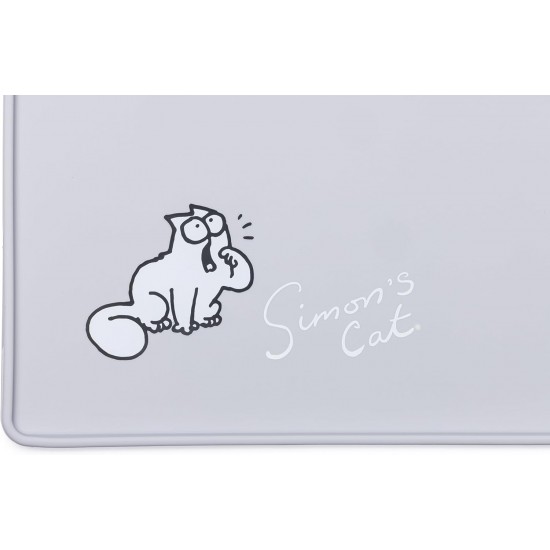Simon's 522106 Cat Bowl Mat Length 40 cm Width 30 cm Height 1 cm Light Grey Simon's 522106 Cat Bowl Mat Length 40 cm Width 30 cm Height 1 cm Light Grey