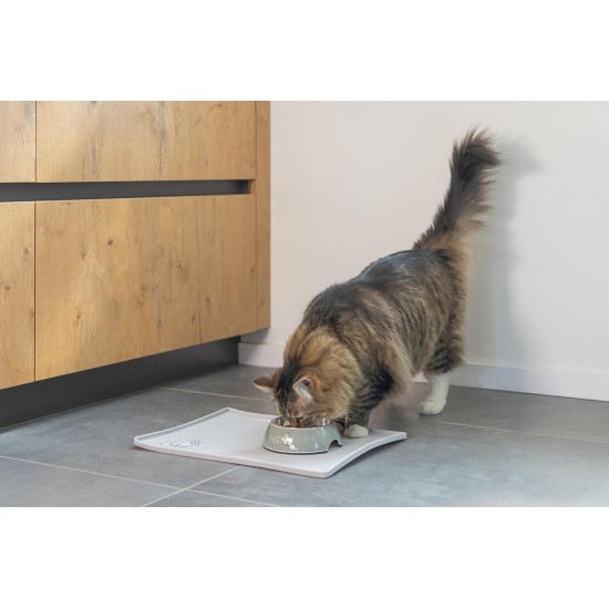 Simon's 522106 Cat Bowl Mat Length 40 cm Width 30 cm Height 1 cm Light Grey Simon's 522106 Cat Bowl Mat Length 40 cm Width 30 cm Height 1 cm Light Grey