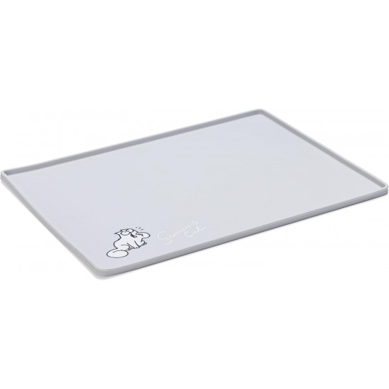 Simon's 522106 Cat Bowl Mat Length 40 cm Width 30 cm Height 1 cm Light Grey Simon's 522106 Cat Bowl Mat Length 40 cm Width 30 cm Height 1 cm Light Grey