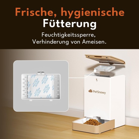 Snow+ Cat Feeder, 4L Automatic Feeder for Cats and Dogs, WiFi Automatic Cat Feeder with App Control, Dual Power Supply, 3 Fresh Locks, 1-10 Meals/Day Snow+ Cat Feeder, 4L Automatic Feeder for Cats and Dogs, WiFi Automatic Cat Feeder with App Control, Dual Power Supply, 3 Fresh Locks, 1-10 Meals/Day