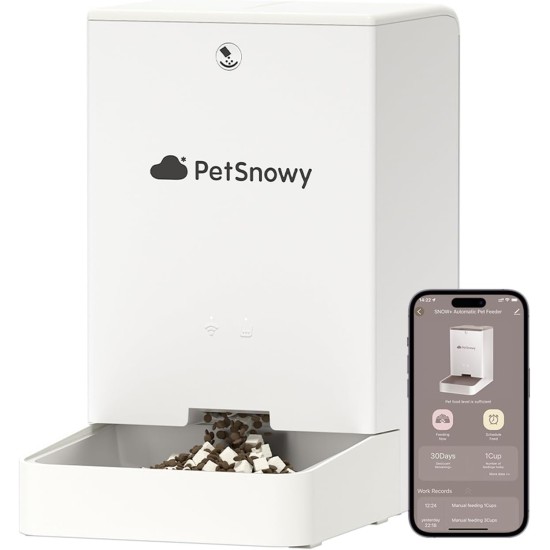 Snow+ Cat Feeder, 4L Automatic Feeder for Cats and Dogs, WiFi Automatic Cat Feeder with App Control, Dual Power Supply, 3 Fresh Locks, 1-10 Meals/Day Snow+ Cat Feeder, 4L Automatic Feeder for Cats and Dogs, WiFi Automatic Cat Feeder with App Control, Dual Power Supply, 3 Fresh Locks, 1-10 Meals/Day