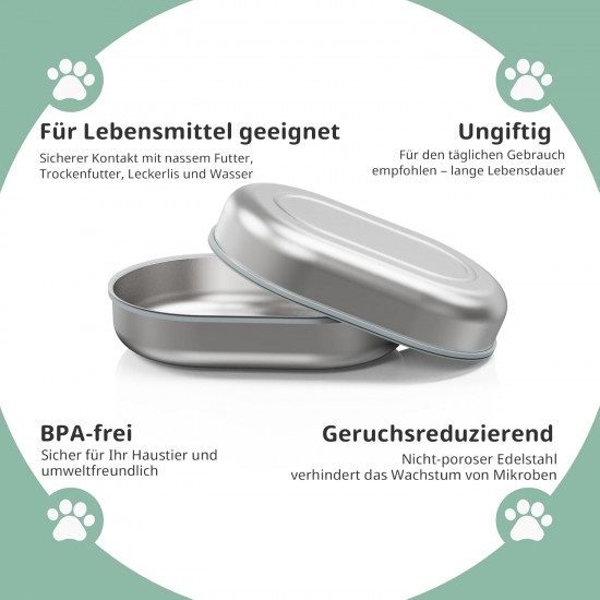 Stainless Steel Bowls for Automatic Microchip Pet Feeder - Sealing Ring Design to Keep Fresh and Odor Reduction, Easy to Clean, Set of 2 Stainless Steel Bowls for Automatic Microchip Pet Feeder - Sealing Ring Design to Keep Fresh and Odor Reduction, Easy to Clean, Set of 2