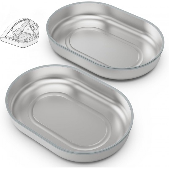 Stainless Steel Bowls for Automatic Microchip Pet Feeder - Sealing Ring Design to Keep Fresh and Odor Reduction, Easy to Clean, Set of 2 Stainless Steel Bowls for Automatic Microchip Pet Feeder - Sealing Ring Design to Keep Fresh and Odor Reduction, Easy to Clean, Set of 2
