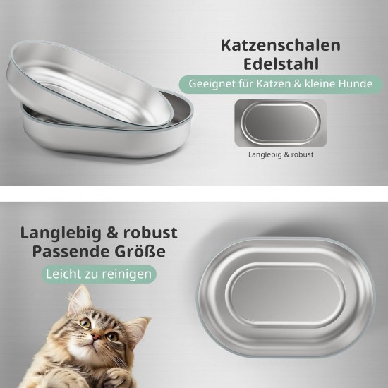 Stainless Steel Bowls for Automatic Microchip Pet Feeder - Sealing Ring Design to Keep Fresh and Odor Reduction, Easy to Clean, Set of 2 Stainless Steel Bowls for Automatic Microchip Pet Feeder - Sealing Ring Design to Keep Fresh and Odor Reduction, Easy to Clean, Set of 2