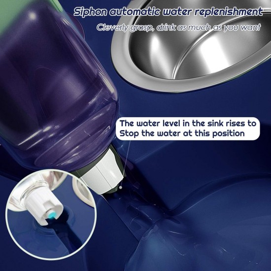 Stainless Steel Double Bowl, 3-in-1 Cat Food Bowls High with Automatic Water Dispenser, Double Feeding Bowl for Small and Medium Cats and Dogs (Blue) Stainless Steel Double Bowl, 3-in-1 Cat Food Bowls High with Automatic Water Dispenser, Double Feeding Bowl for Small and Medium Cats and Dogs (Blue)