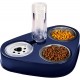 Stainless Steel Double Bowl, 3-in-1 Cat Food Bowls High with Automatic Water Dispenser, Double Feeding Bowl for Small and Medium Cats and Dogs (Blue) Stainless Steel Double Bowl, 3-in-1 Cat Food Bowls High with Automatic Water Dispenser, Double Feeding Bowl for Small and Medium Cats and Dogs (Blue)