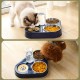 Stainless Steel Double Bowl, 3-in-1 Cat Food Bowls High with Automatic Water Dispenser, Double Feeding Bowl for Small and Medium Cats and Dogs (Blue) Stainless Steel Double Bowl, 3-in-1 Cat Food Bowls High with Automatic Water Dispenser, Double Feeding Bowl for Small and Medium Cats and Dogs (Blue)