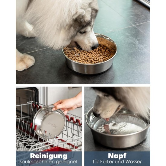 Stainless Steel Food Bowl, 600ml, Food Grade Dog Bowl with Non-Slip Silicone Base, Rustproof Water Bowl for Dogs and Cats, Dishwasher Safe Stainless Steel Food Bowl, 600ml, Food Grade Dog Bowl with Non-Slip Silicone Base, Rustproof Water Bowl for Dogs and Cats, Dishwasher Safe