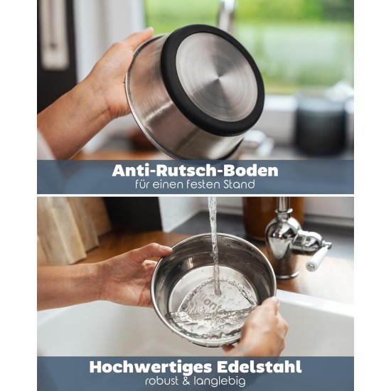 Stainless Steel Food Bowl, 600ml, Food Grade Dog Bowl with Non-Slip Silicone Base, Rustproof Water Bowl for Dogs and Cats, Dishwasher Safe Stainless Steel Food Bowl, 600ml, Food Grade Dog Bowl with Non-Slip Silicone Base, Rustproof Water Bowl for Dogs and Cats, Dishwasher Safe