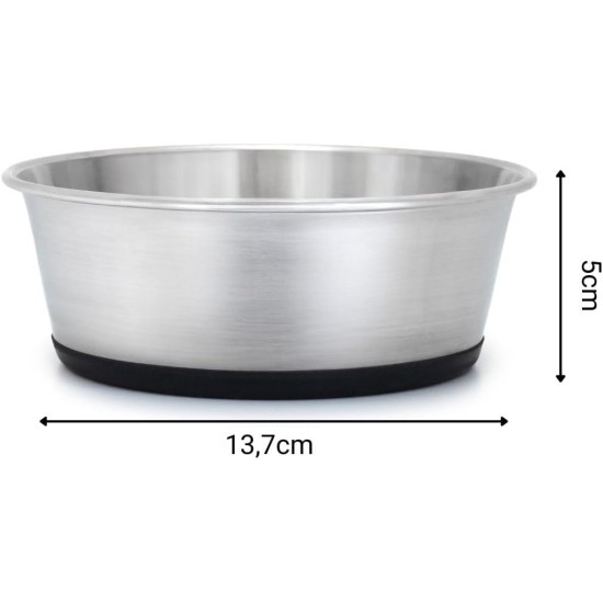 Stainless Steel Food Bowl, 600ml, Food Grade Dog Bowl with Non-Slip Silicone Base, Rustproof Water Bowl for Dogs and Cats, Dishwasher Safe Stainless Steel Food Bowl, 600ml, Food Grade Dog Bowl with Non-Slip Silicone Base, Rustproof Water Bowl for Dogs and Cats, Dishwasher Safe