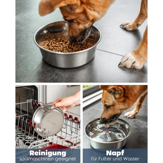 Stainless Steel Food Bowl, 600ml, Food Grade Dog Bowl with Non-Slip Silicone Base, Rustproof Water Bowl for Dogs and Cats, Dishwasher Safe Stainless Steel Food Bowl, 600ml, Food Grade Dog Bowl with Non-Slip Silicone Base, Rustproof Water Bowl for Dogs and Cats, Dishwasher Safe