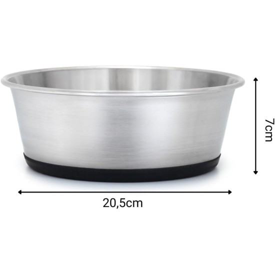 Stainless Steel Food Bowl, 600ml, Food Grade Dog Bowl with Non-Slip Silicone Base, Rustproof Water Bowl for Dogs and Cats, Dishwasher Safe Stainless Steel Food Bowl, 600ml, Food Grade Dog Bowl with Non-Slip Silicone Base, Rustproof Water Bowl for Dogs and Cats, Dishwasher Safe