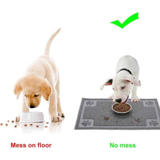 Suhaco Dog Mat Cat Food Mats Non-Slip Waterproof Table Bowl for Dogs and Cats (L) Suhaco Dog Mat Cat Food Mats Non-Slip Waterproof Table Bowl for Dogs and Cats (L)
