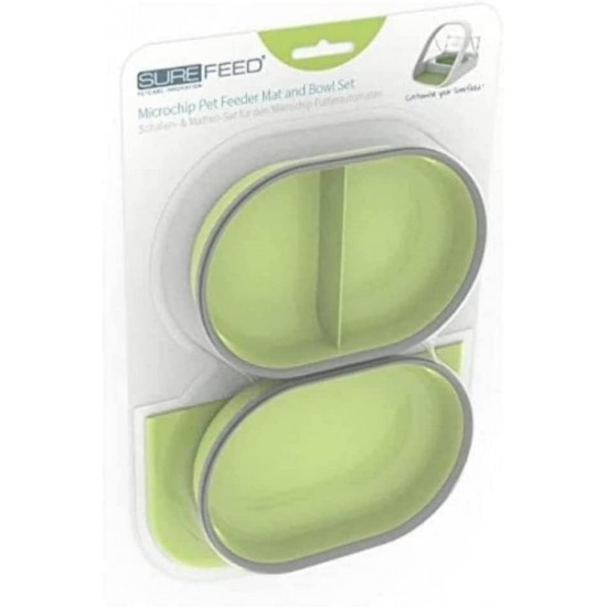 Sureflap SureFeed Microchip Pet Feeder Mat and Bowl Set, Green Sureflap SureFeed Microchip Pet Feeder Mat and Bowl Set, Green
