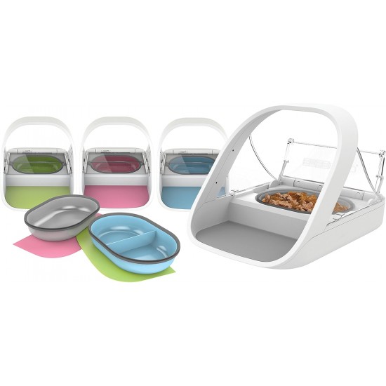 Sureflap SureFeed Microchip Pet Feeder Mat and Bowl Set, Green Sureflap SureFeed Microchip Pet Feeder Mat and Bowl Set, Green
