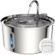 TOMXCUTE Cat Fountain Stainless Steel with Viewing Window, 3.2 L Tap Drinking Fountain for Cats Terriers, Cat Drinking Fountain Dishwasher Safe, Quiet Pump, Double Filter, Hygienic