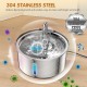 TOMXCUTE Cat Fountain Stainless Steel with Viewing Window, 3.2 L Tap Drinking Fountain for Cats Terriers, Cat Drinking Fountain Dishwasher Safe, Quiet Pump, Double Filter, Hygienic