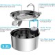 TOMXCUTE Drinking Fountain for Cats 3.2 L Stainless Steel Cat Fountain Waterfall for Cats Small Dogs Tap Design Dishwasher Safe with 1 Sponge and 3 Carbon Filters