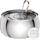 TOMXCUTE Drinking Fountain for Cats 3.2 L Stainless Steel Cat Fountain Waterfall for Cats Small Dogs Tap Design Dishwasher Safe with 1 Sponge and 3 Carbon Filters