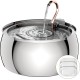 TOMXCUTE Drinking Fountain for Cats 3.2 L Stainless Steel Cat Fountain Waterfall for Cats Small Dogs Tap Design Dishwasher Safe with 1 Sponge and 3 Carbon Filters